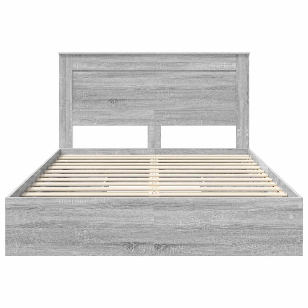 Letto con Contenitore con testiera Grigio Sonoma 140 x 200 cm