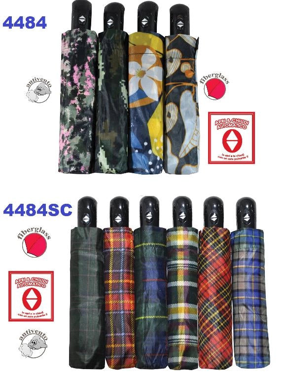1 Pezzo Ombrello da Pioggia Apri e Chiudi Mini Scozzese 6 Decori