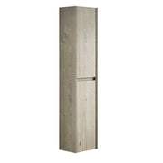 Armadio da bagno a muro - Xylo - 140 cm - Finitura quercia crema - 2 porte, 4 scomparti, per piccoli spazi