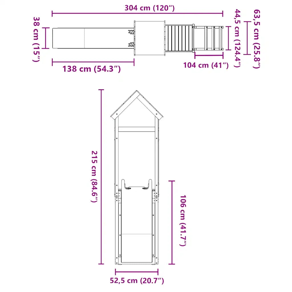 Set da Gioco da Esterno in Legno Massello di Douglas CFW4963272
