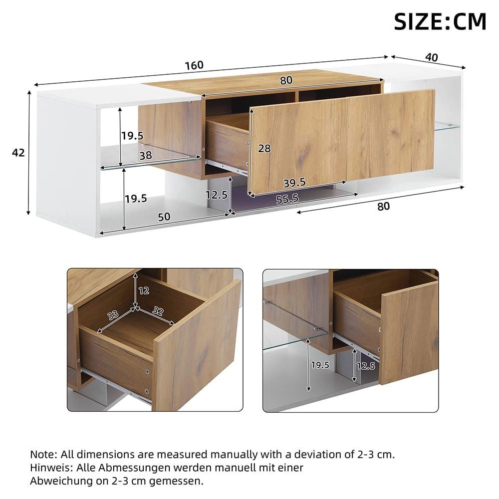 Mobile TV 3 livelli - Xylo - Vetrine+2 cassetti per 70"