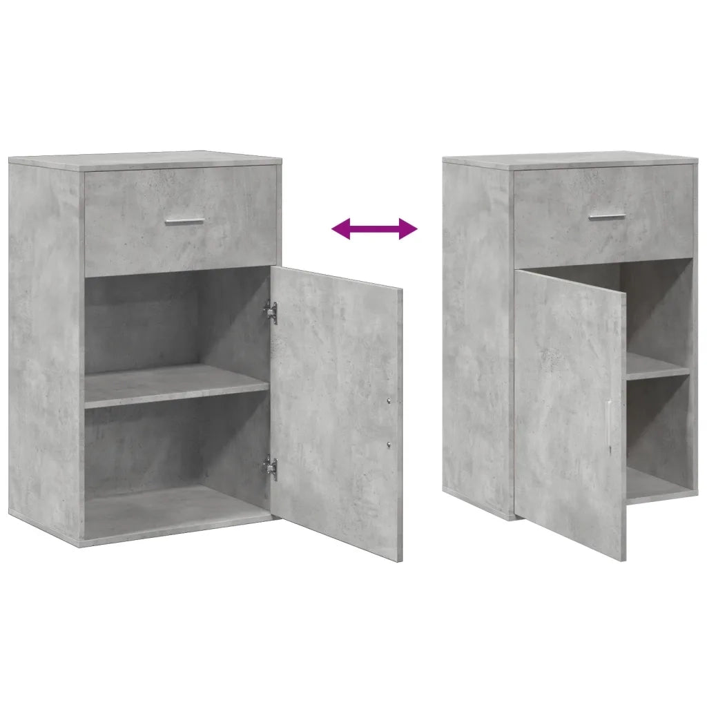 Armadietto Grigio Cemento 56,5x39x90 cm in Legno Multistrato 840712