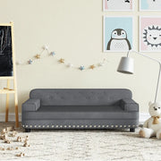 Divano per Bambini-Sofa-Divanetto Grigio Scuro 90x53x30 cm in Velluto