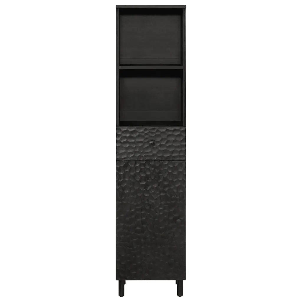 Mobile da Bagno | Armadio da bagno Nero 38x33x160 cm in Legno Massello di Mango