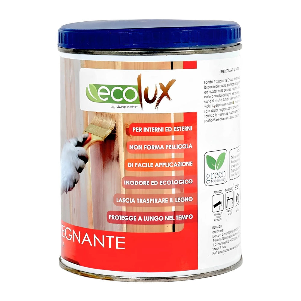 Impregnante soluzione acrilica fondo protettivo legno colore mogano ecolux *** formato 750 ml, confezione 1