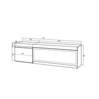 Mobile TV Soggiorno, 158x35x45cm, Per TV fino a 65", Camino elettrico XXL, Nero RF3244