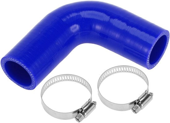 Slang di raffreddamento a silicone 32 mm - Lunghezza 90 mm - Angolo 90 gradi - Blu - Resistente a alta temperatura - Slang a silicone