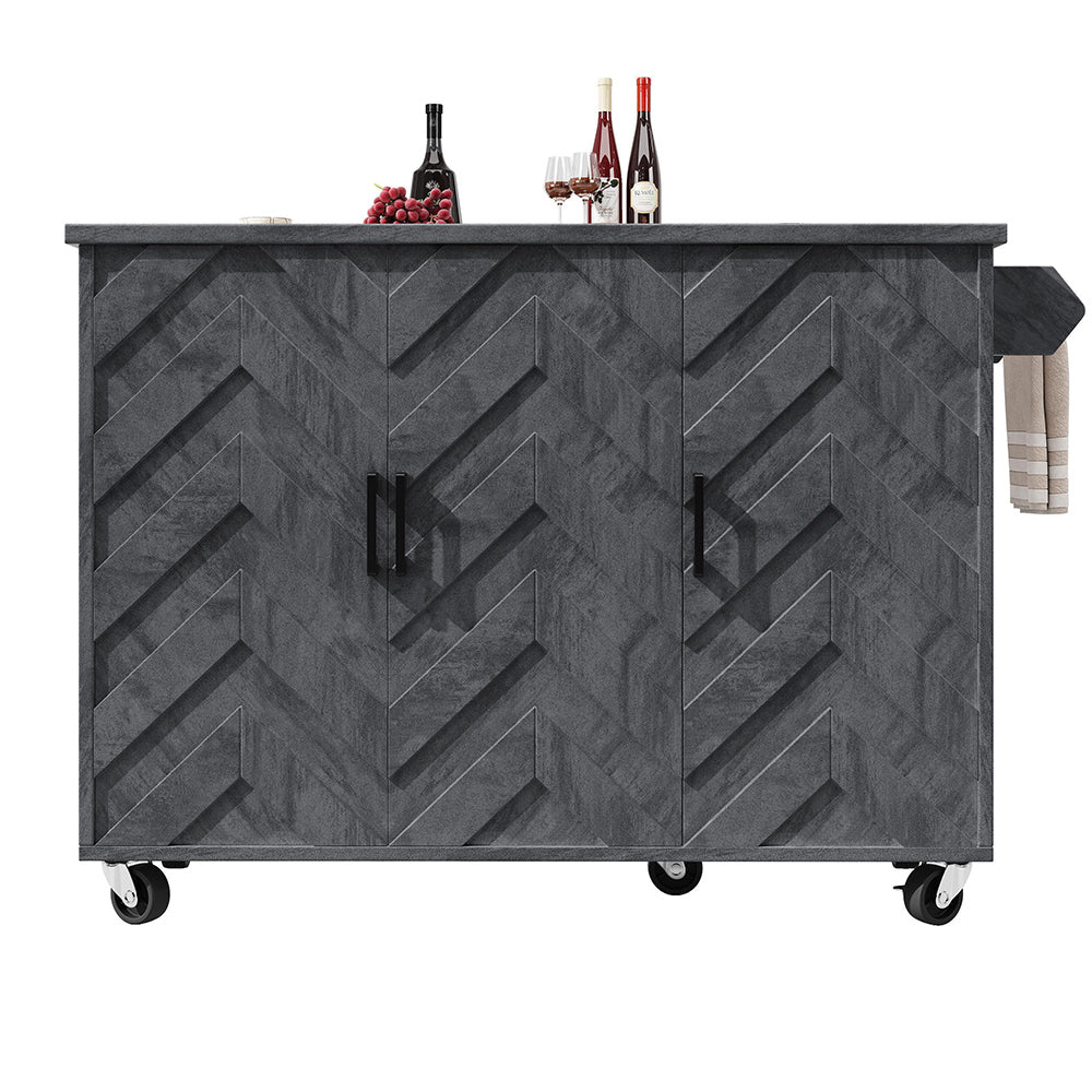 Isola cucina estendibile - Xylo - 118x45x92cm 3 cassetti regolabile