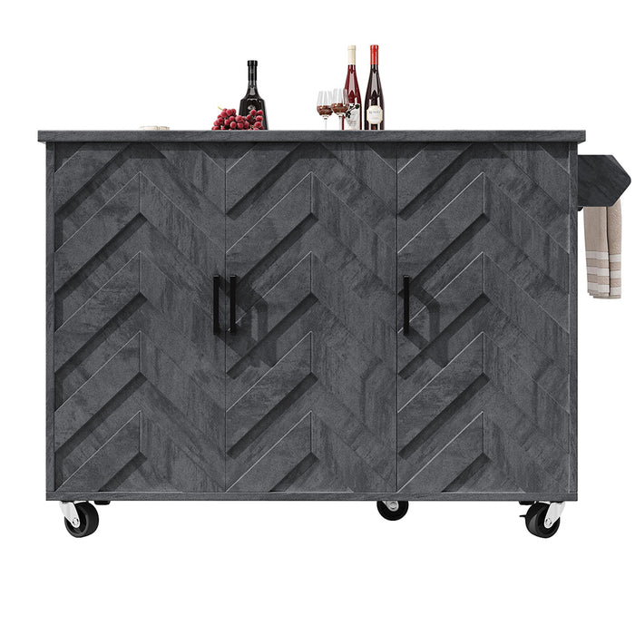 Isola cucina estendibile - Xylo - 118x45x92cm 3 cassetti regolabile