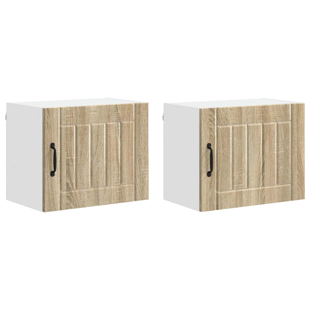 Set di 2 pensili da cucina moderni pratici per riporre oggetti 50 x 31 x 40 cm in legno composito effetto rovere Sonoma 02_0053928