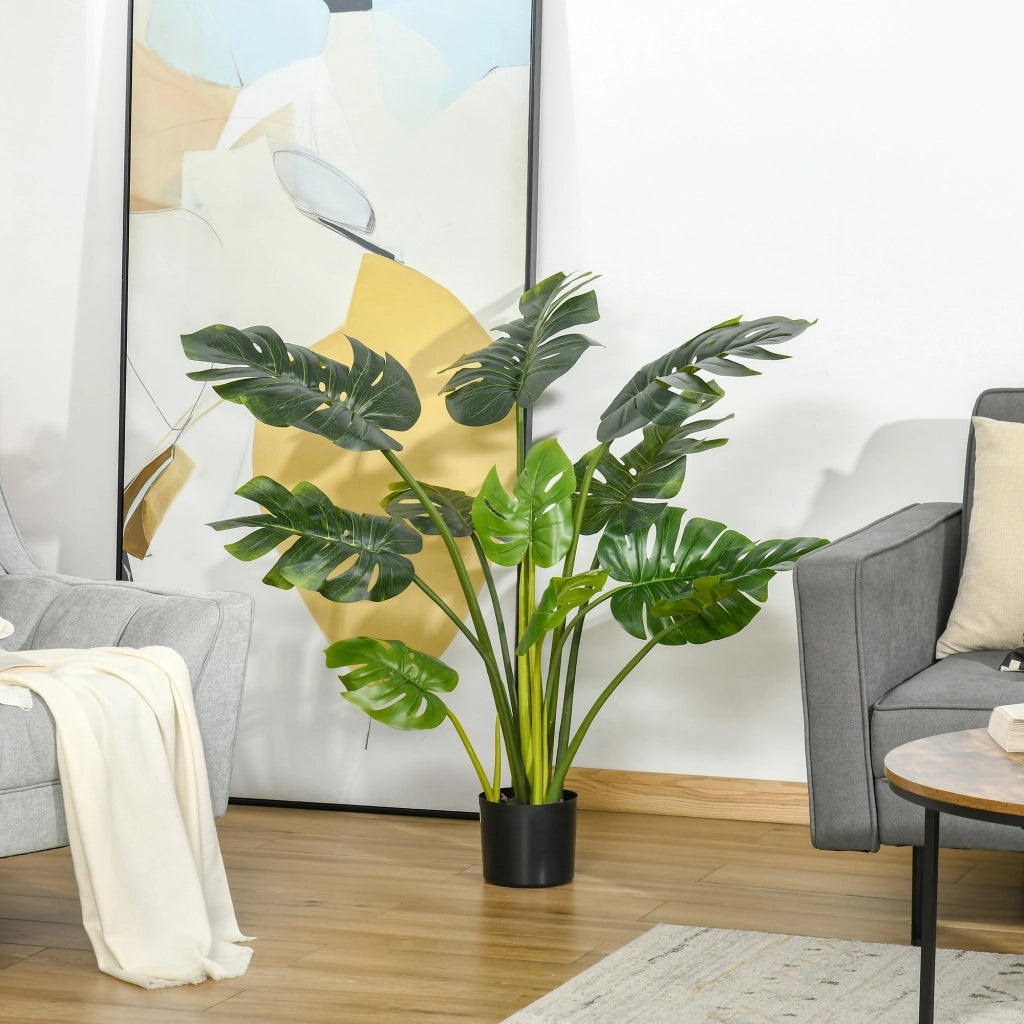 Pianta Finta Monstera 110 cm ¨C Zephmum ¨C Verde Plastica Vaso Interno Esterno