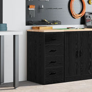 vidaXL Armadietto da Garage Nero 40x51x85 cm in Legno Massello di Pino