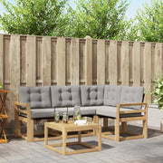 Set di divani da esterno 5 pcs Bianco e Grigio Chiaro