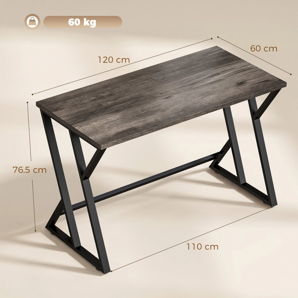 Scrivania per Computer con Cassetto ¨C Zephmum ¨C Grigio, Legno, 120x60cm