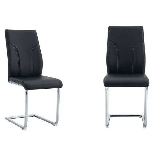 Set 2 sedie da pranzo - Xylo - PU nero gambe argento