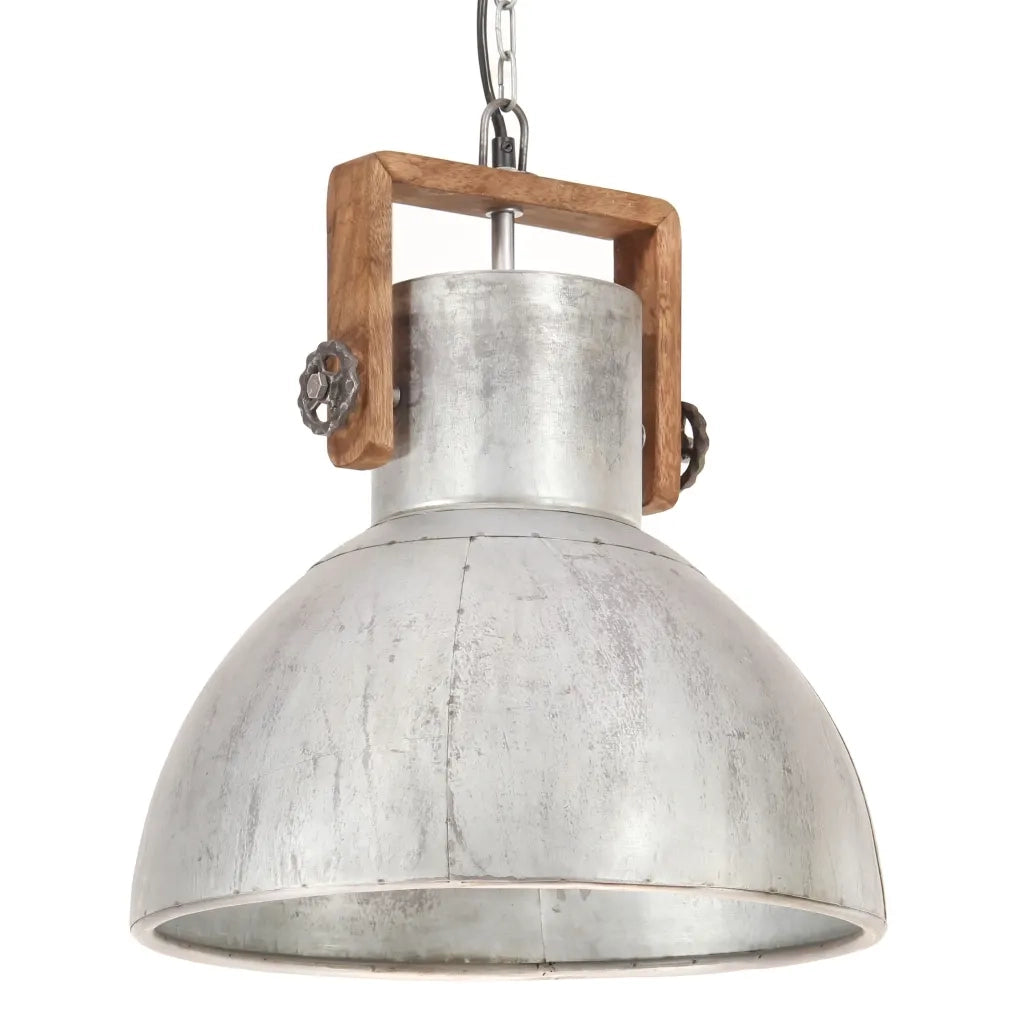 Lampada a Sospensione Industriale 25 W Argento Rotonda 40cm E27 320529