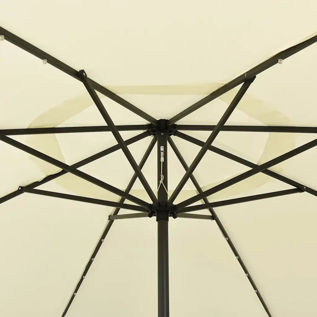 Ombrellone da Esterni con LED e Palo in Metallo 400 cm Sabbia cod mxl 7688