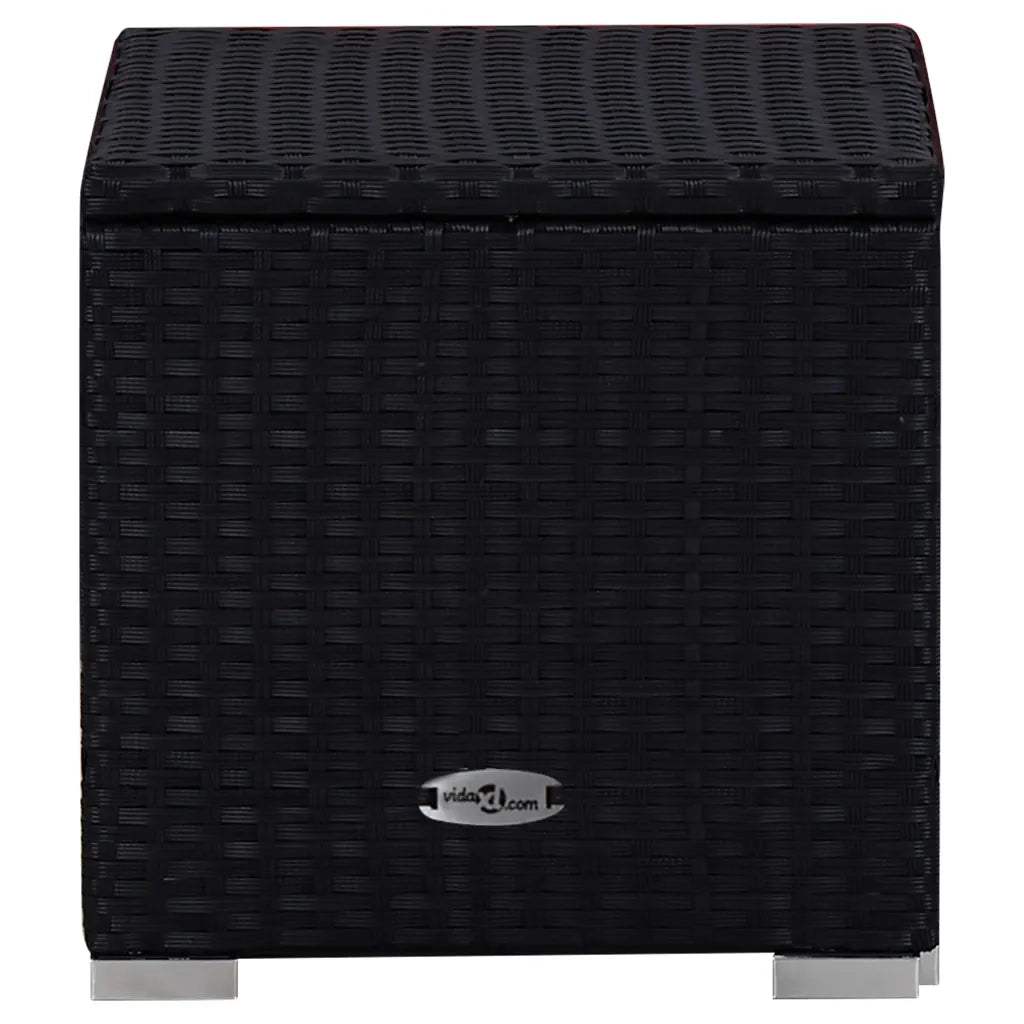 Lettini PrendiLettino sole | Sdraio da giardino | Lettino da sole con Tavolino 3 pz in Polyrattan Nero
