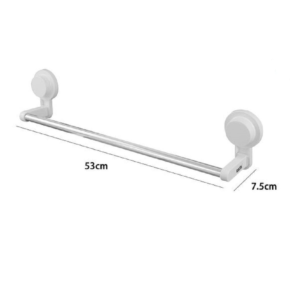 Trade Shop - Porta Asciugamani Bagno A Parete Con Ventosa Appendi Asciugamano 53x7.5cm 59551 -