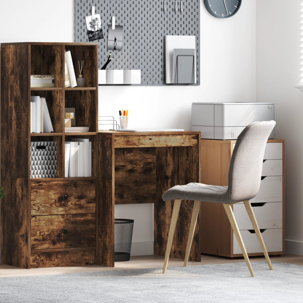 Scrivania da Scrittura Rovere Affumicato Legno Ingegnerizzato