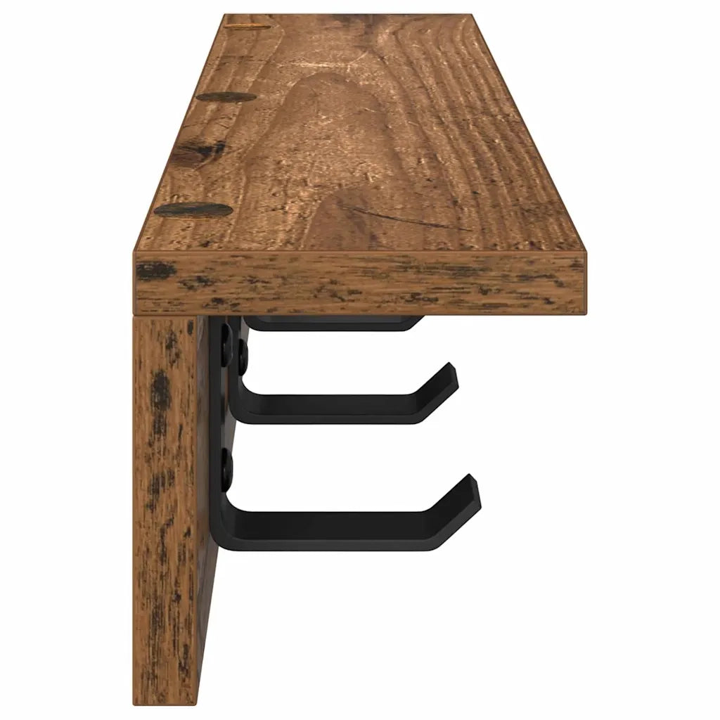 Appendiabiti a muro Legno vecchio 40 x 10,5 x 10,5 cm CFW2085638