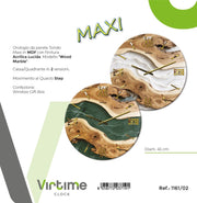 1 Pezzo Orologio da Parete in Legno Marble Acrylic 45 cm 2 Decori