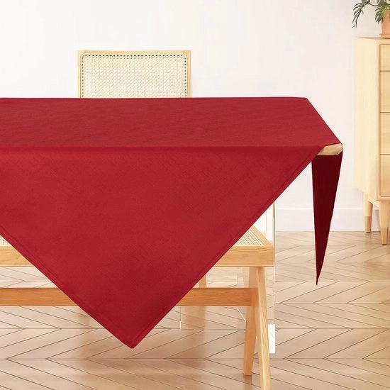 Tavolo Coperto in Lino, 120x120cm, Telaio in Poliestere con Effetto Lotus, Impermeabile, Resistente ai Graffi per Soggiorno, Cucina, Terrazza, Giardino