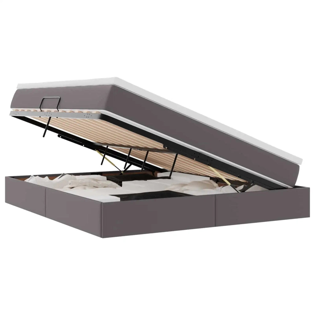 Letto con contenitore e materasso Grigio 180 x 200 cm