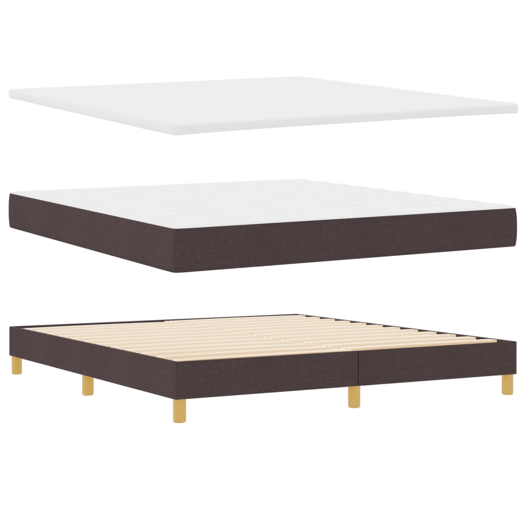 Letto con Materasso in Tessuto Marrone Scuro, 180x200 cm
