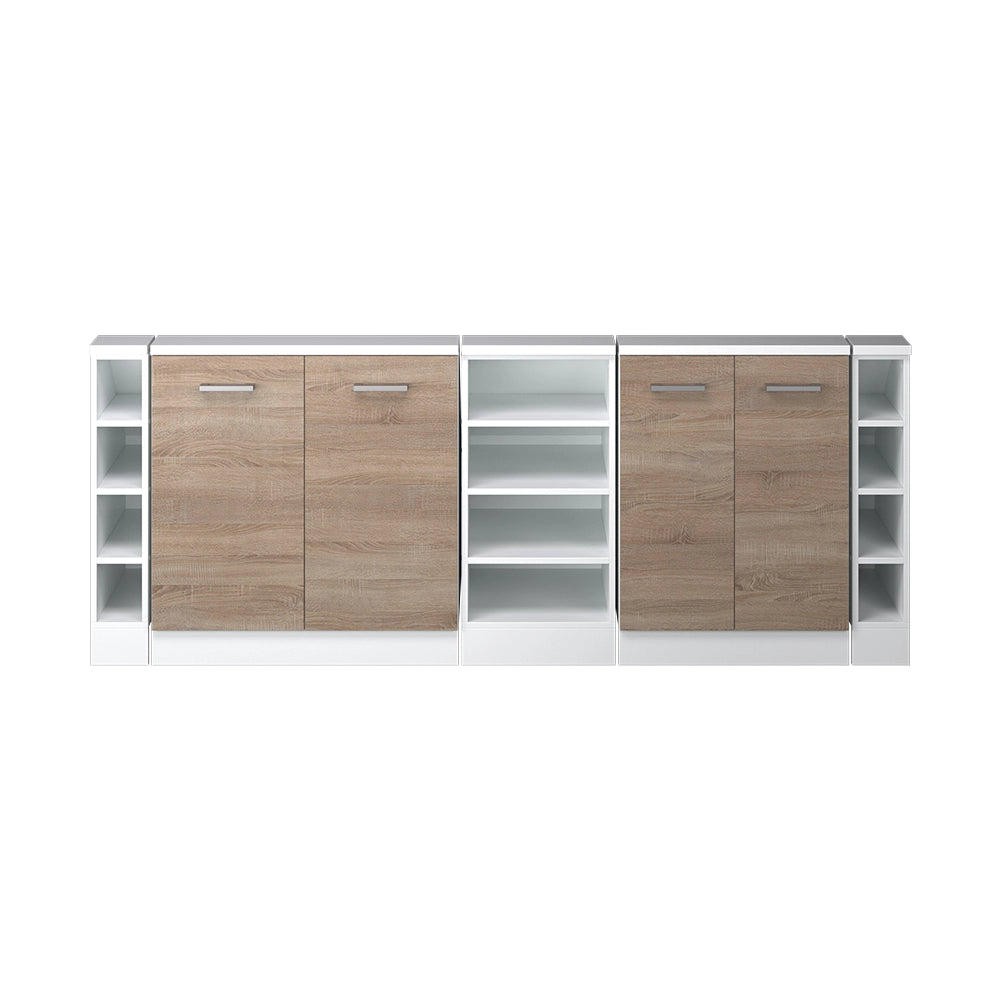 Mobile cucina sottotetto R-Line Sonoma/Bianco 210 cm Set di 5 Vicco