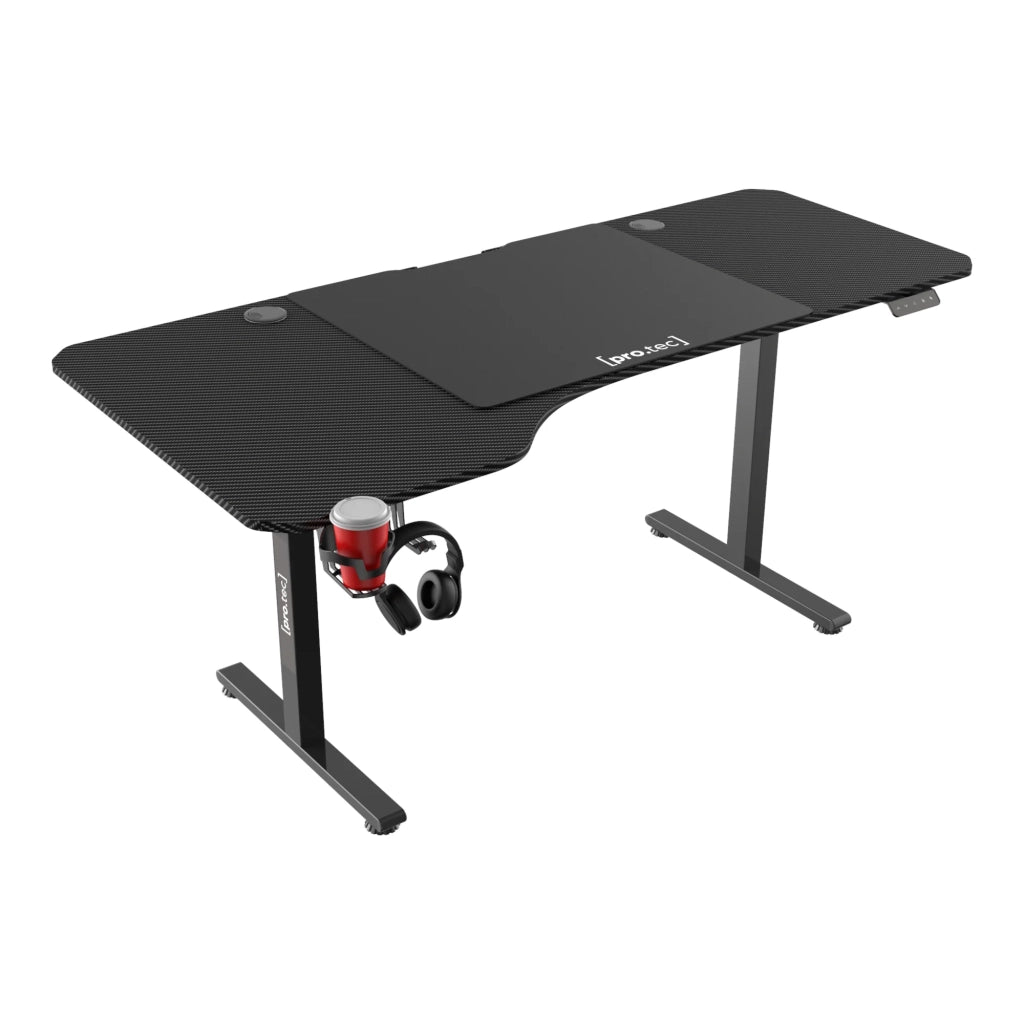 Scrivania/postazione di lavoro regolabile elettricamente in altezza con piano a L 160 x 60-75 cm nero 03_0009081