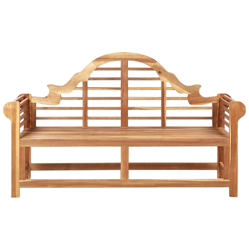 Panchina da giardino in legno di acacia chiaro 196 cm resistente all'acqua Design classico per 3 persone da esterno