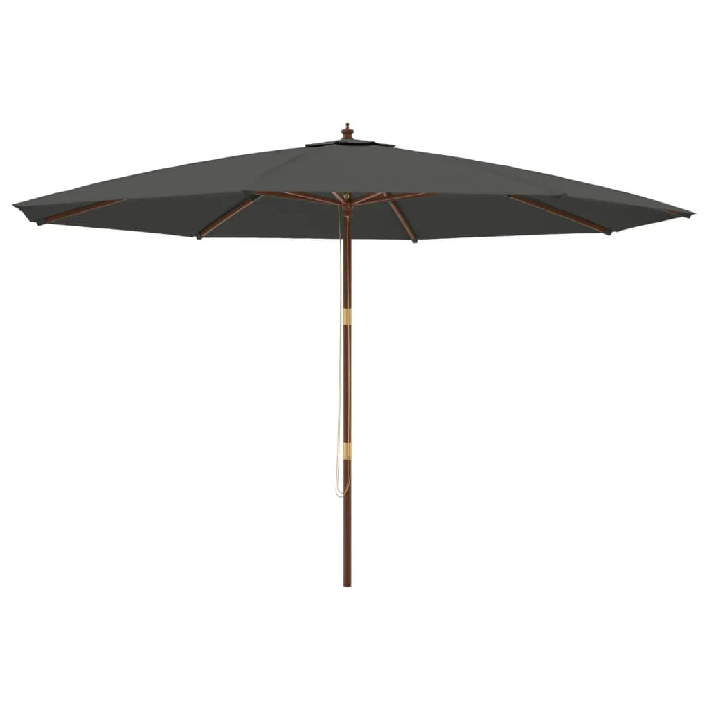 Ombrellone da giardino con palo in legno 400 x 273 cm antracite 02_0008336