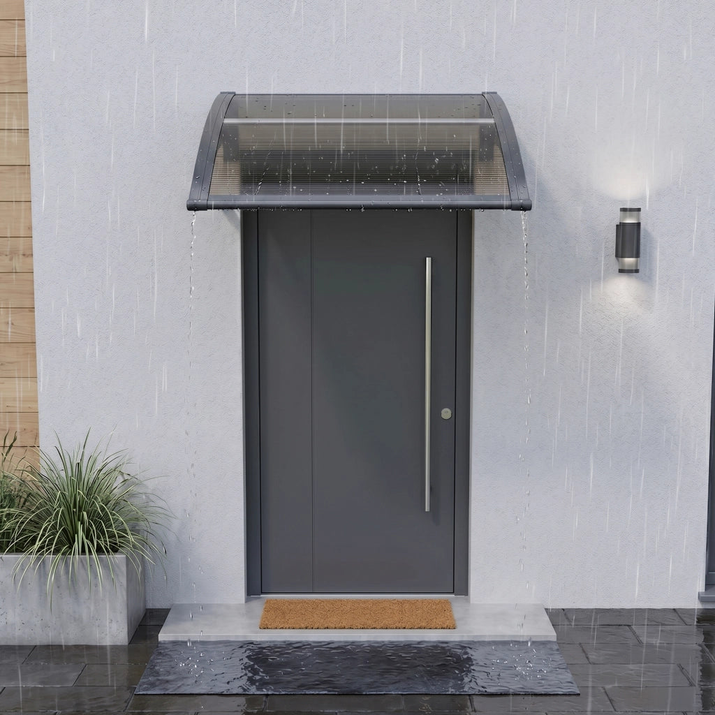 Pensilina per Ingresso Mellerud in Policarbonato 100 x 60 cm Marrone / Nero [en.casa]