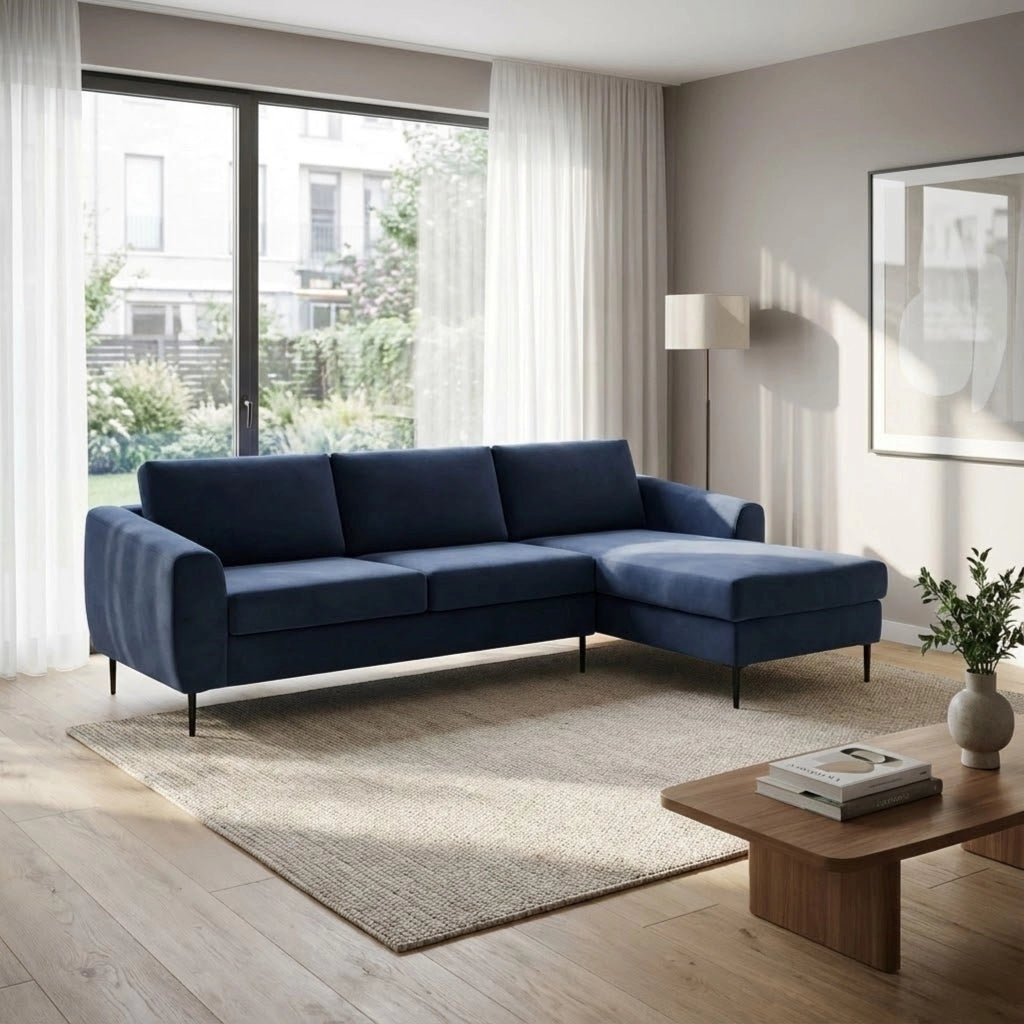 Divano moderno con chaise lounge in Tessuto cm 181x96x84 - RIKI