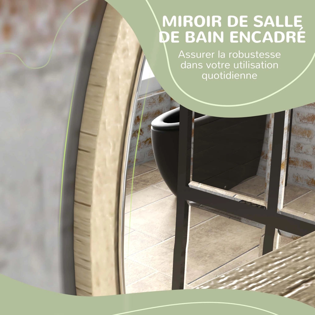 Specchio rotondo da bagno con ripiano ¨C Xylo ¨C ? 45 cm pannello particelle