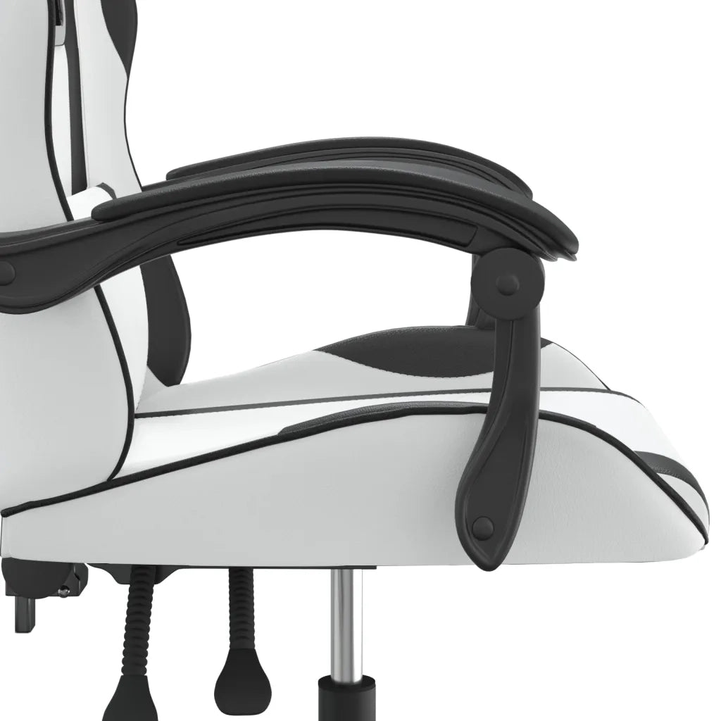 vidaXL Sedia da Gaming Bianco e Nero in Similpelle