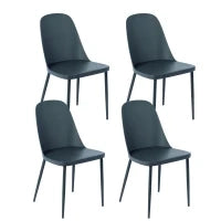 E-STYLO Sedia in polipropilene grigio scuro e gambe in metallo grigio scuro, 46cm X 55cm H. 80cm.