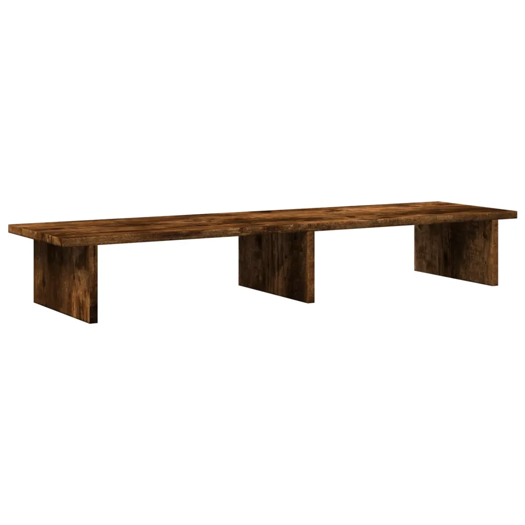 Supporto per Monitor Rovere Fumo 100x27x15 cm in Truciolato 854710