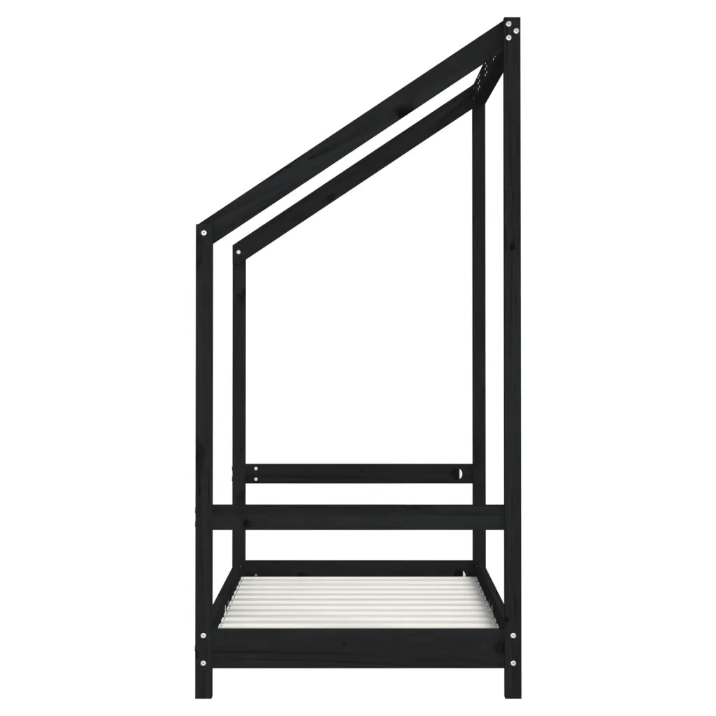 Giroletto per Bambini Nero 2x(70x140) cm Legno Massello di Pino 3200594