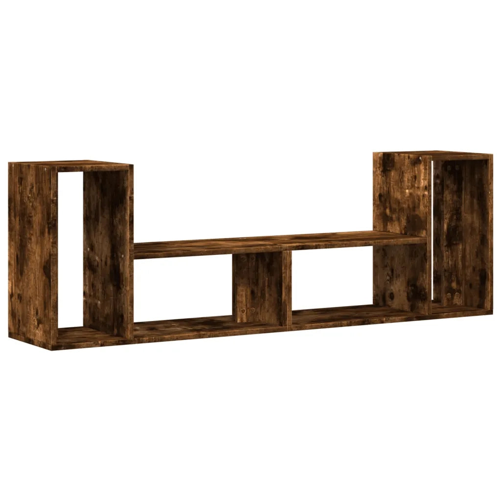 Mobili TV 2 pz-Set di 2 Credenza per TV Rovere Fumo 75x30x50 cm in Legno Multistrato