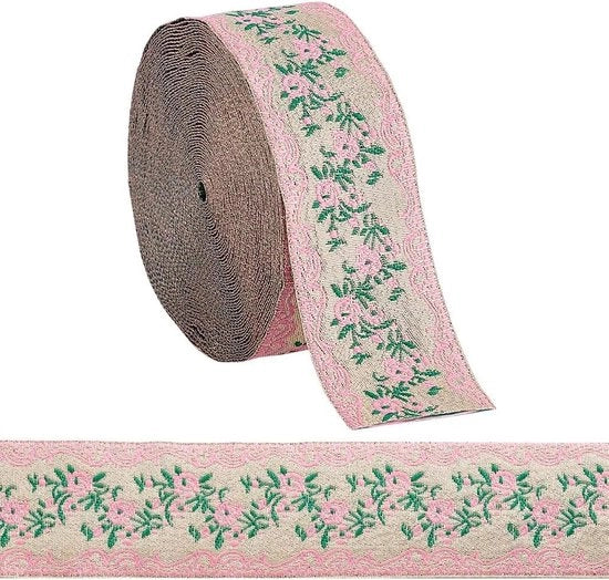 Tessuto jacquard in oro - Fatto a mano con disegno di fiori - Lint decorativo per abiti e accessori - 91 m 37 cm