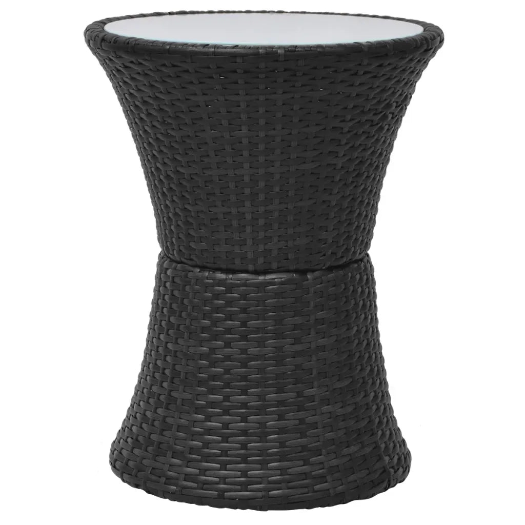 Set da Bistrot 3 pz | Set Salotto da Giardino con Cuscini in Polyrattan Nero