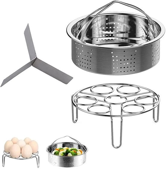 Stompanello 3-delig - Mandria a Stomma in Acciaio Inossidabile - Separatore per Uova/Stomma - Adatto per Pannini Rapidi - Diametro Interno superiore a 21 cm - Salutare e Duraturo - Accessori per Stomma