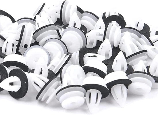 Set di viti di plastica per copertura porte con clip di autocollante e clip di fissaggio con cuscino di gomma - Lotto da 25