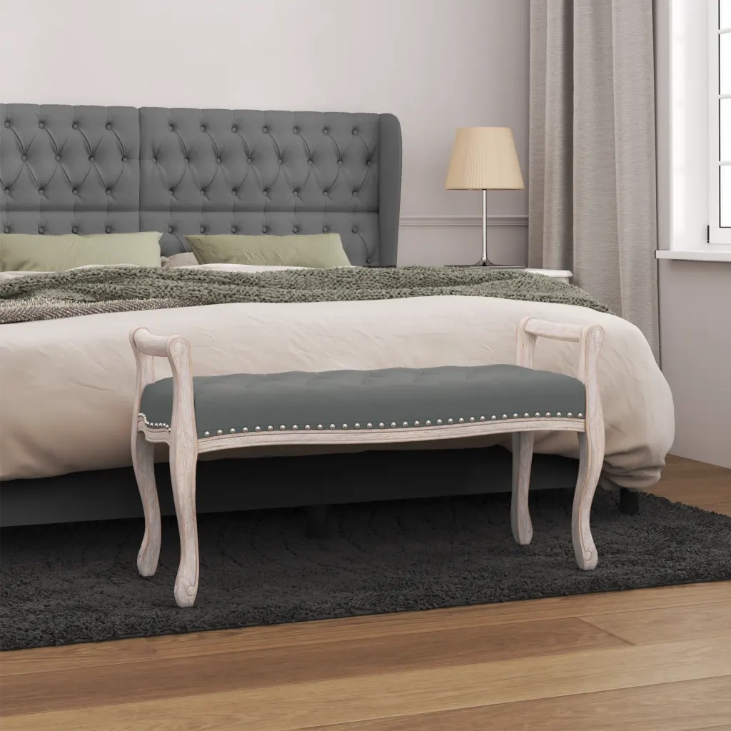 Panca-Sgabello Grigio Scuro 110x45x60 cm in Tessuto