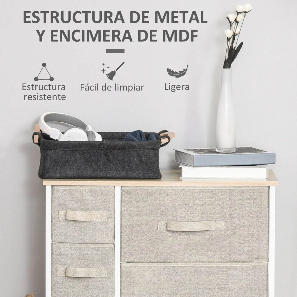 Cassettiera con 7 cassetti in tessuto ¨C Minimal ¨C 63,5x30x71 cm grigio