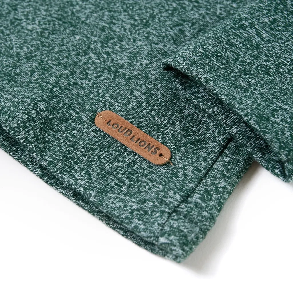 Maglietta Bambino Maniche Lunghe Verde Scuro Mélange 140 12828