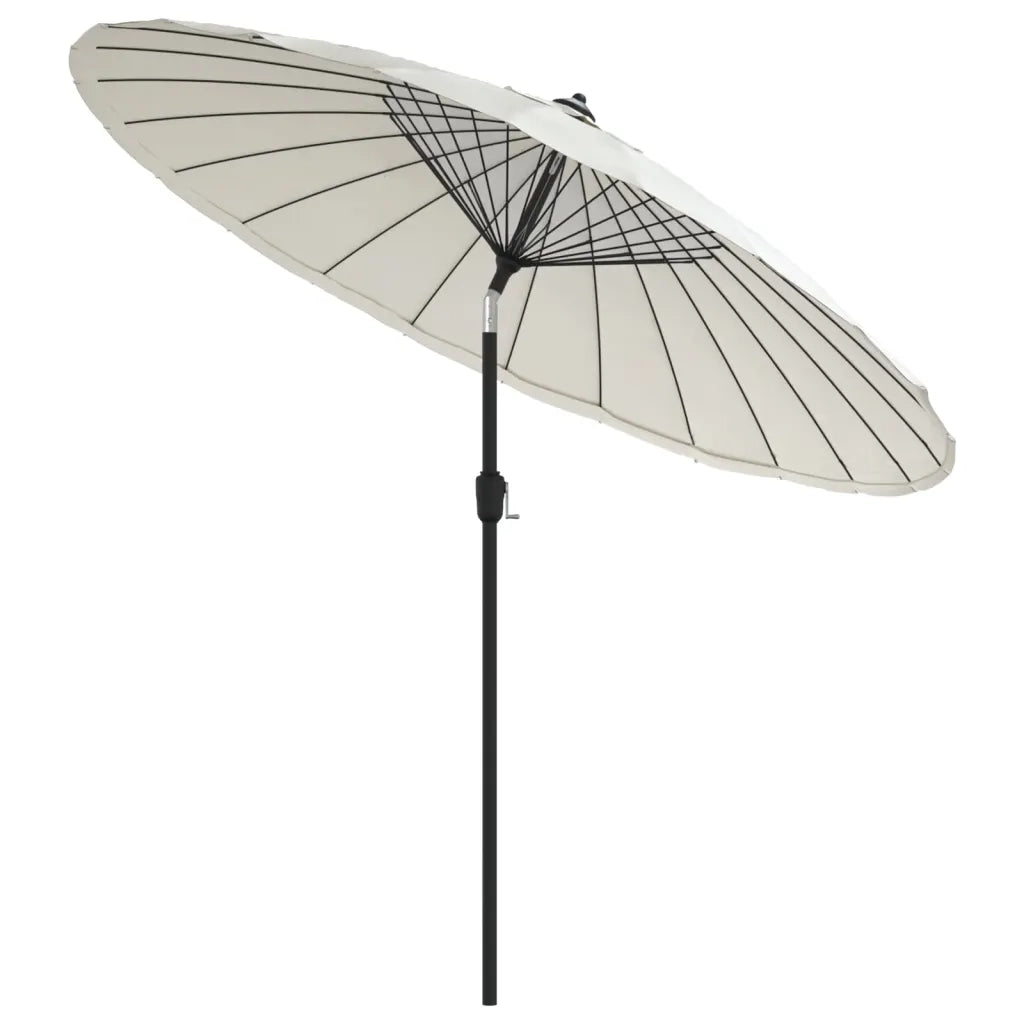 Ombrellone da Esterni Palo in Alluminio 270 cm Bianco Sabbia cod mxl 54730