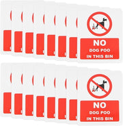 Sticker Acqua-Resistente - 16x Nessun Cane Caca in Questa Cassetta dei Rifiuti Sticker - Decali in Vinile - Autoadesivi - 90mm x 110mm - Materiale Duraturo